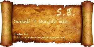 Sorbán Benjámin névjegykártya