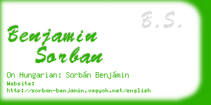 benjamin sorban business card
